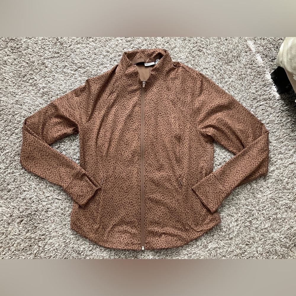 Athleta Salutation Brown Leopard Jacket
